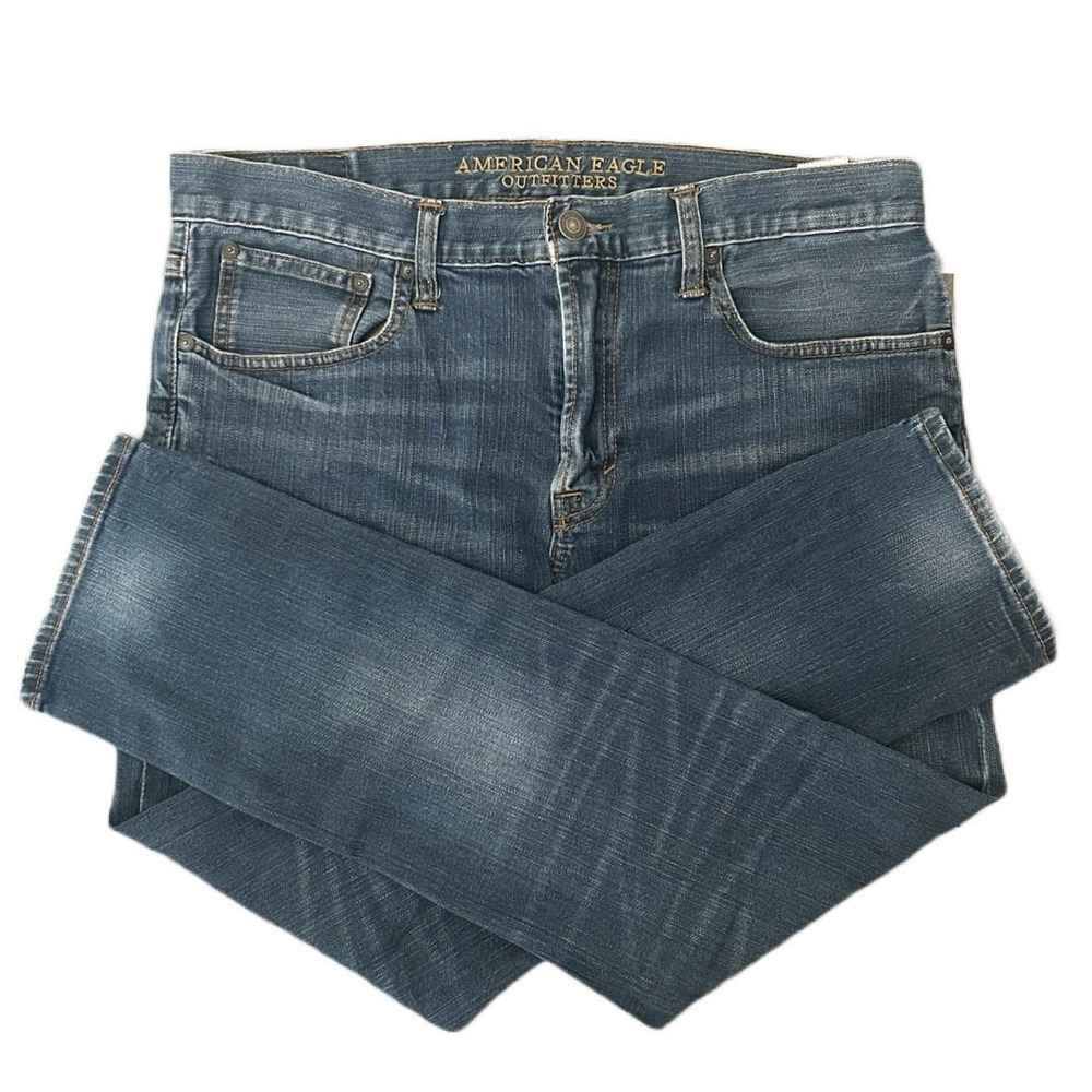 American Eagle Men's Slim Blue Denim Pants Size 34x30‎ Straight Leg Jeans
